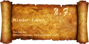 Nieder Fanni névjegykártya