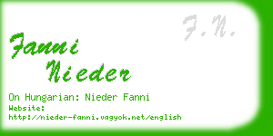 fanni nieder business card